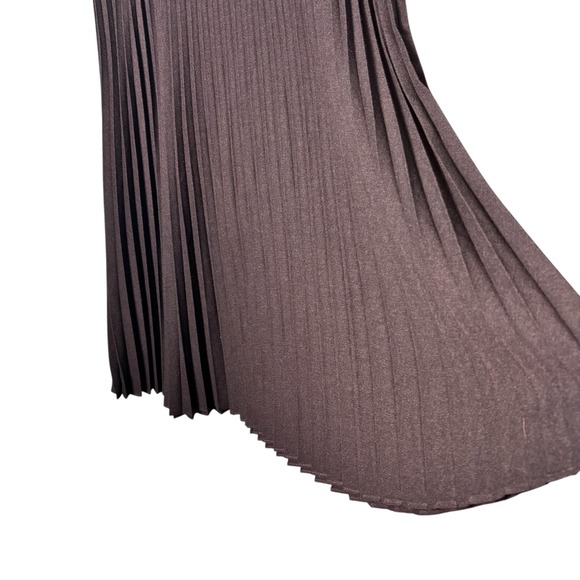 LOFT‎ Petites Pleated Midi Skirt Womens 10P Gray Career Casual Elegant - Picture 2 of 7